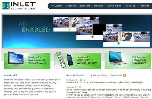 美國數(shù)字視頻技術(shù)開發(fā)商Inlet