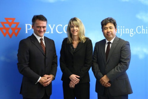 Polycom��̫�^(q��)�����ձȺ����������ޅ^(q��)����Hansjoerg Wagner (��һ)��Polycomȫ���N�ۈ�(zh��)�и�����Tracey Newell(����)��Polycom�Ї��^(q��)����(j��ng)�����(��һ)